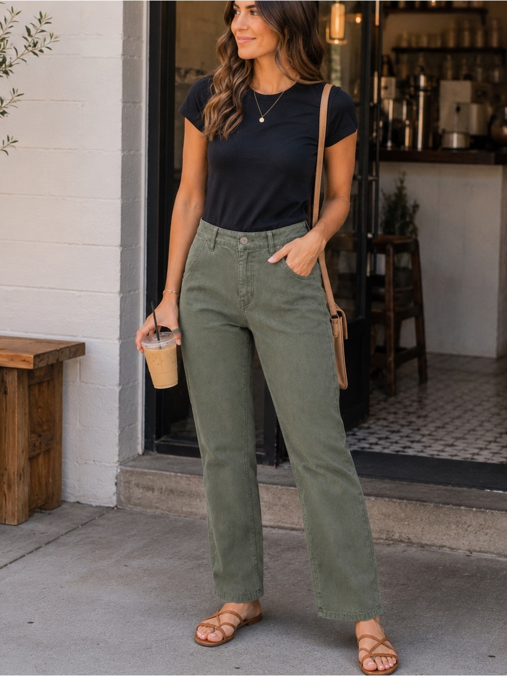 Dockers Straight Leg Colored Denim Pants Women’s Size 6 Olive Green